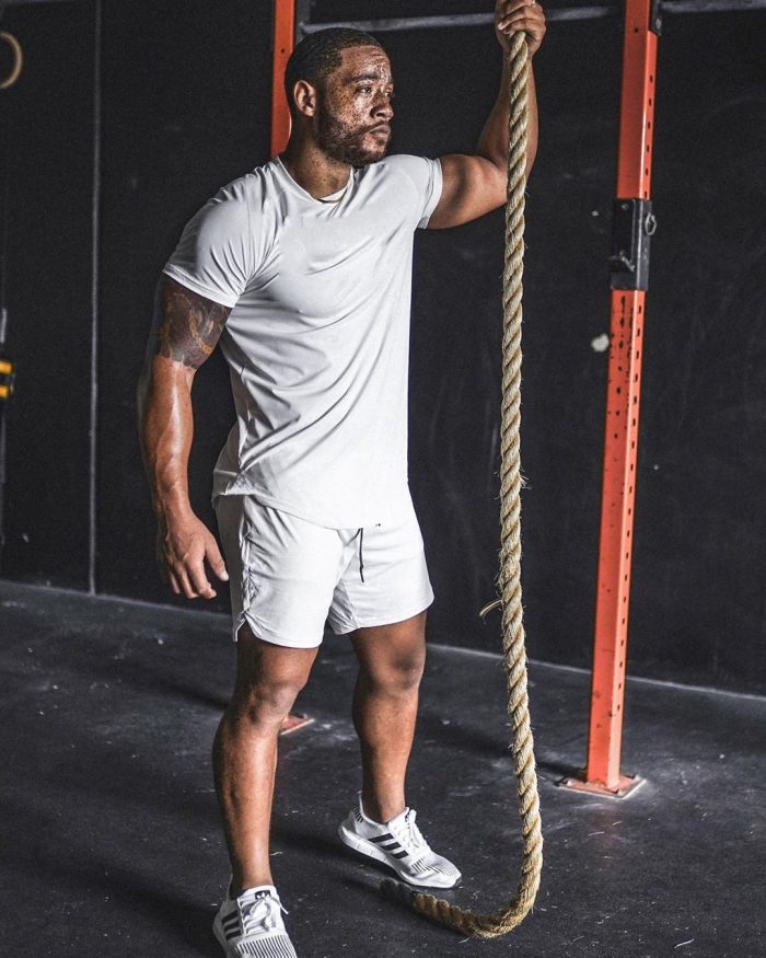 Round Neck Plus Size Muscle Fit Sport T Shirt Men - Image 7