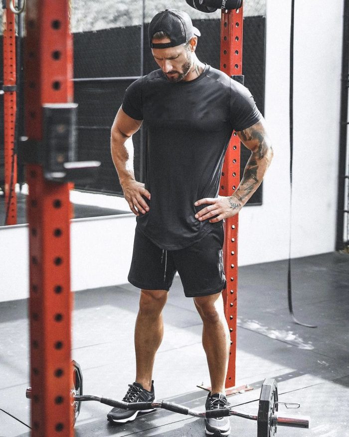 Round Neck Plus Size Muscle Fit Sport T Shirt Men - Image 9
