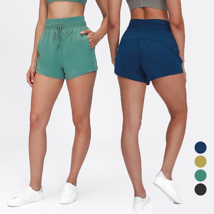 Yoga Shorts with Drawstring Elastic Waistband