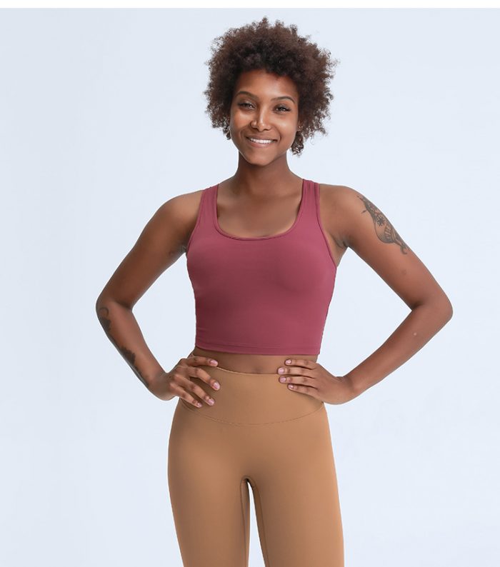 Racerback Fitness Tops Gym Crop Top