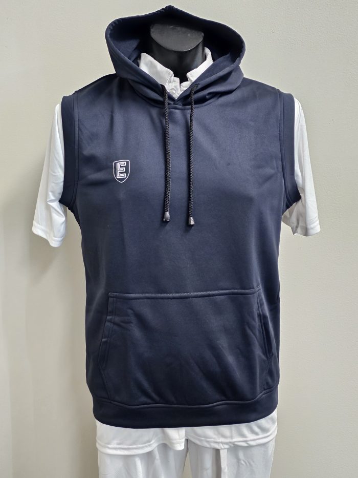 EN SLEEVELESS WORKOUT HOODIE - Navy Blue, L - Image 2